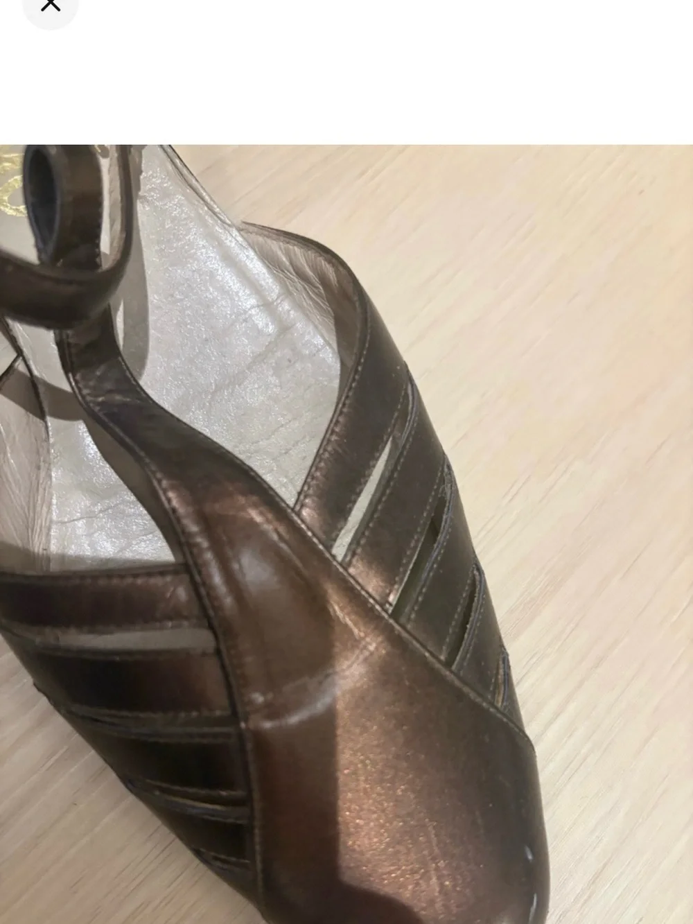 Authentic Salvatore Ferragamo brown strappy slingback sandals i